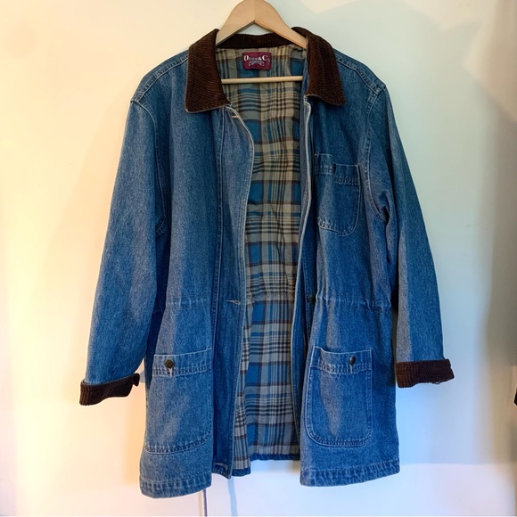 Denim&Co Jackets & Coats Denim Co Vintage Flannel Lined Denim Chore